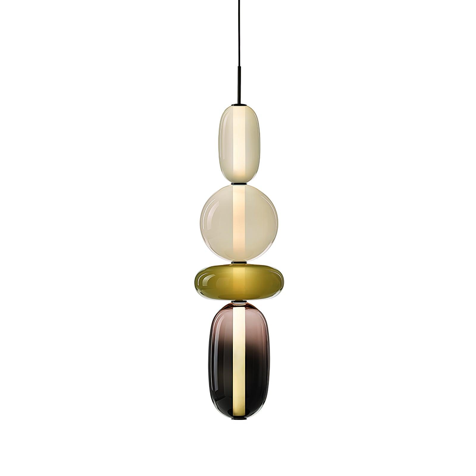 Stacked Coloured Glass Pendant Light