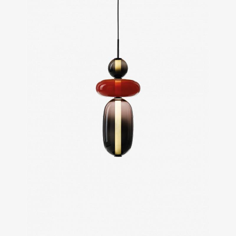 Stacked Coloured Glass Pendant Light