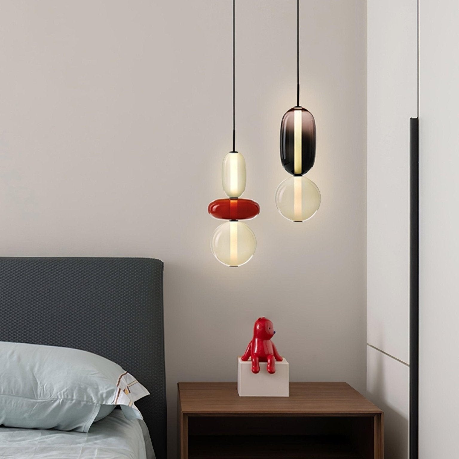 Stacked Coloured Glass Pendant Light