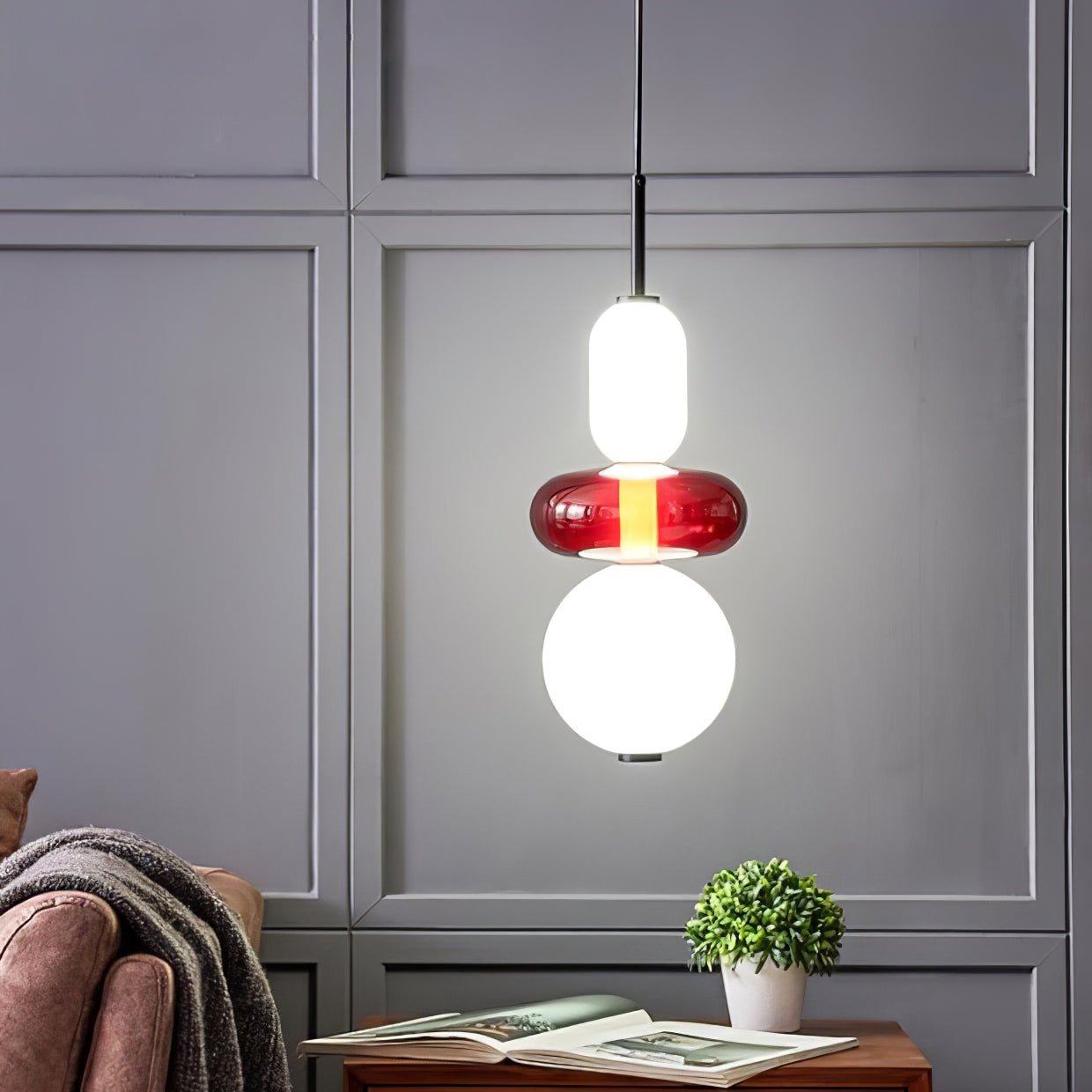 Stacked Coloured Glass Pendant Light