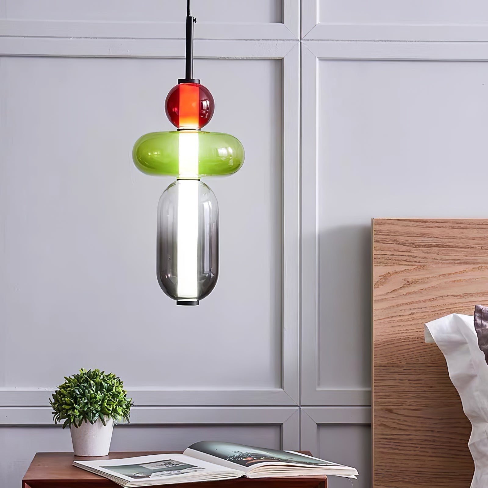 Stacked Coloured Glass Pendant Light