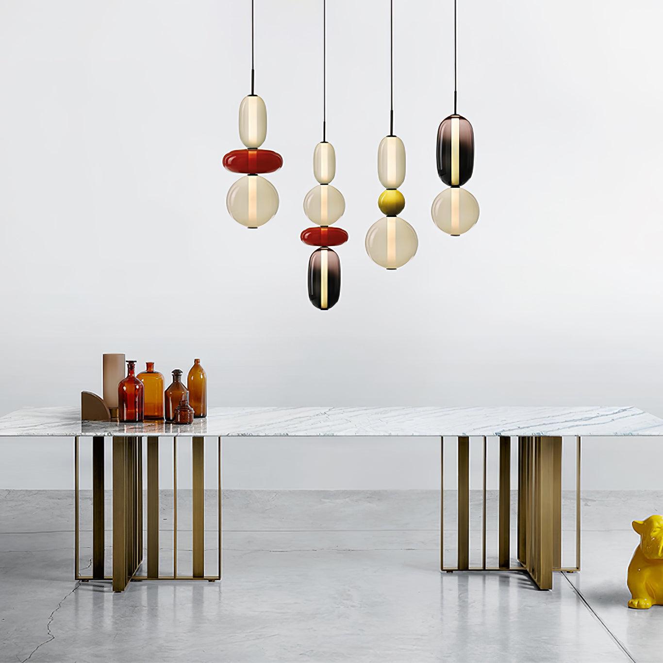 Stacked Coloured Glass Pendant Light