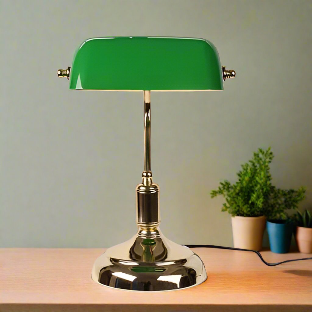 Vintage Banker Style LED Table Lamp