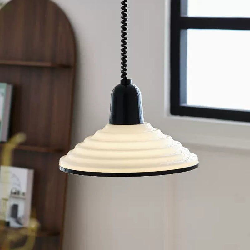 Scandinavian Ribbed Glass Pendant Light