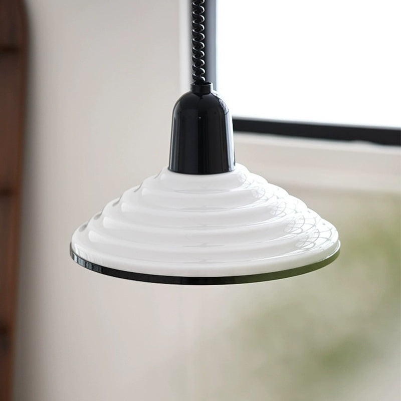 Scandinavian Ribbed Glass Pendant Light