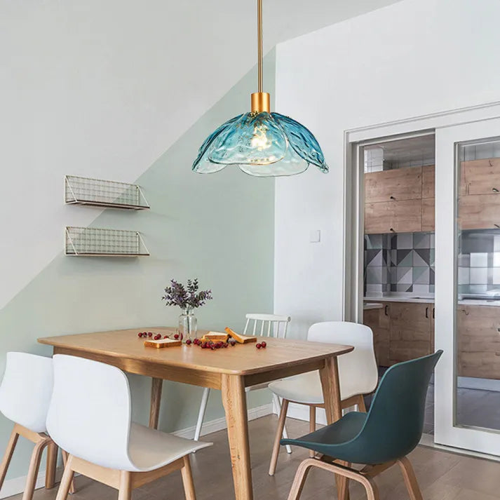 Flower Petal Glass Pendant Light