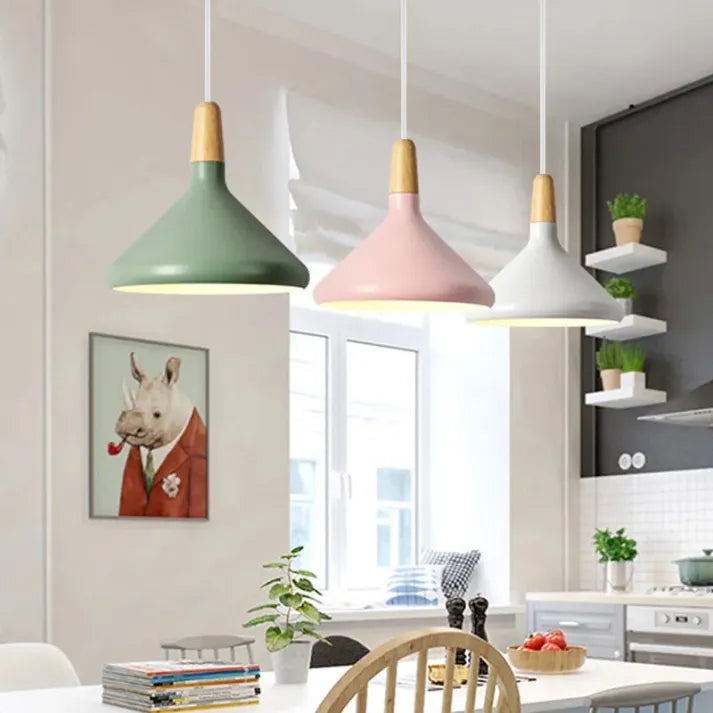 Scandinavian Macaron Conical Pendant Light