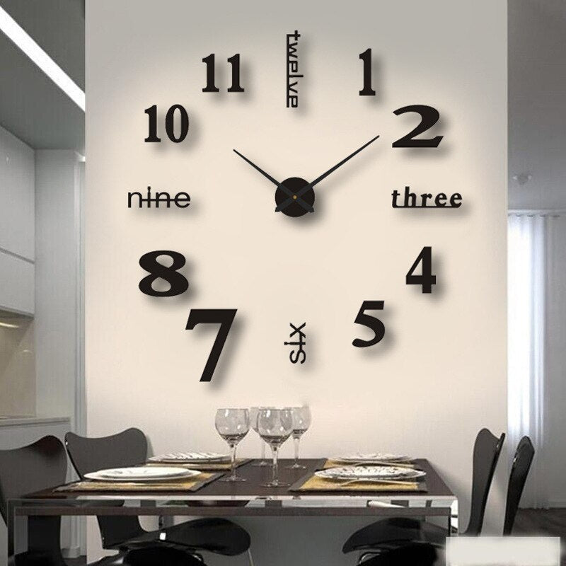 Self Adhesive Frameless Wall Clock