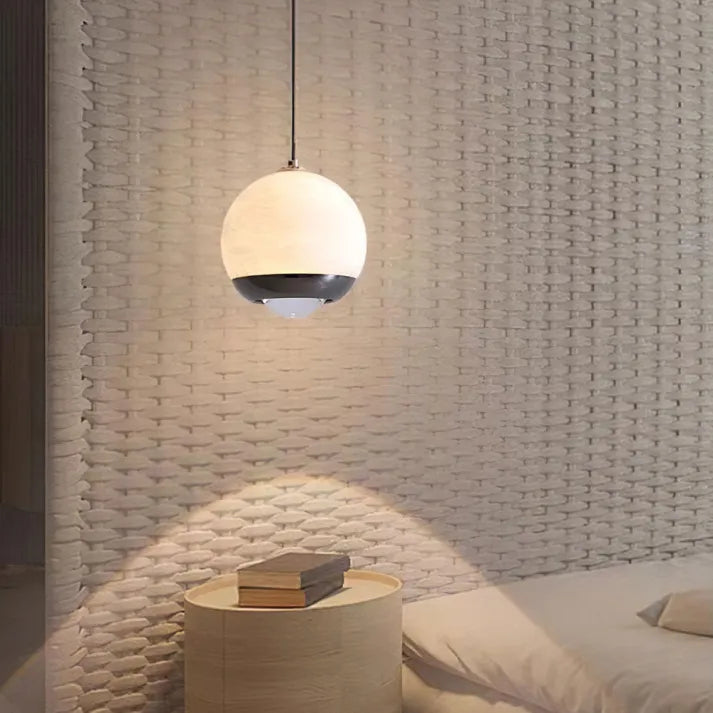 Colour Changing Marble Globe Pendant Light
