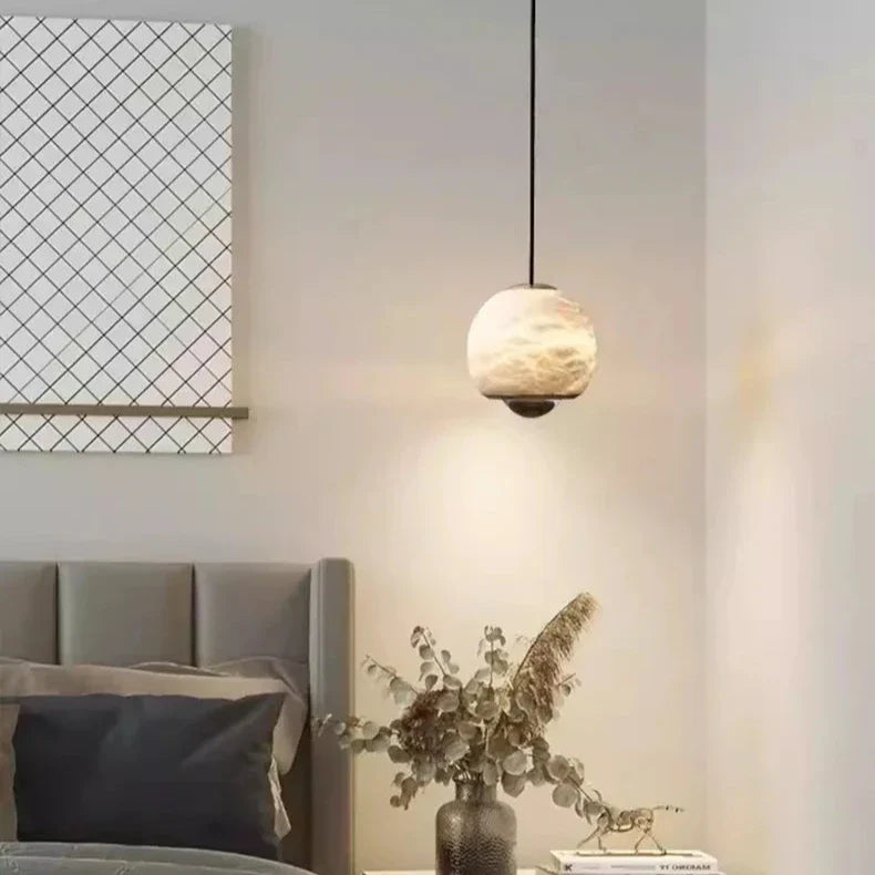Colour Changing Marble Globe Pendant Light