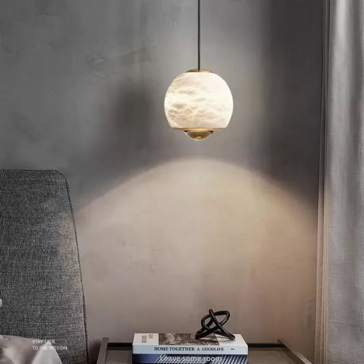 Colour Changing Marble Globe Pendant Light