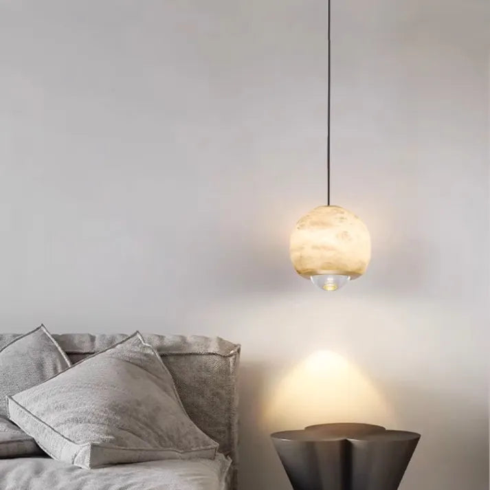 Colour Changing Marble Globe Pendant Light