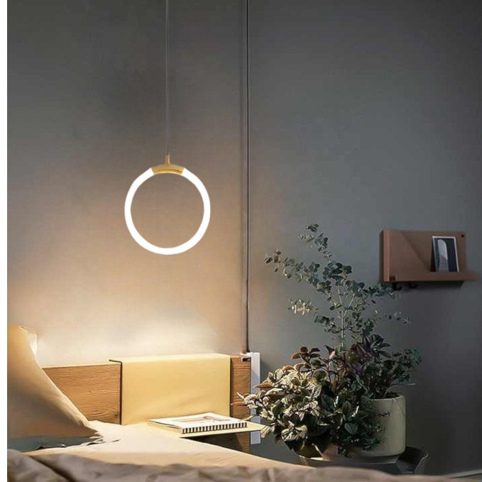 Modern Gold Finished LED Ring Pendant Light