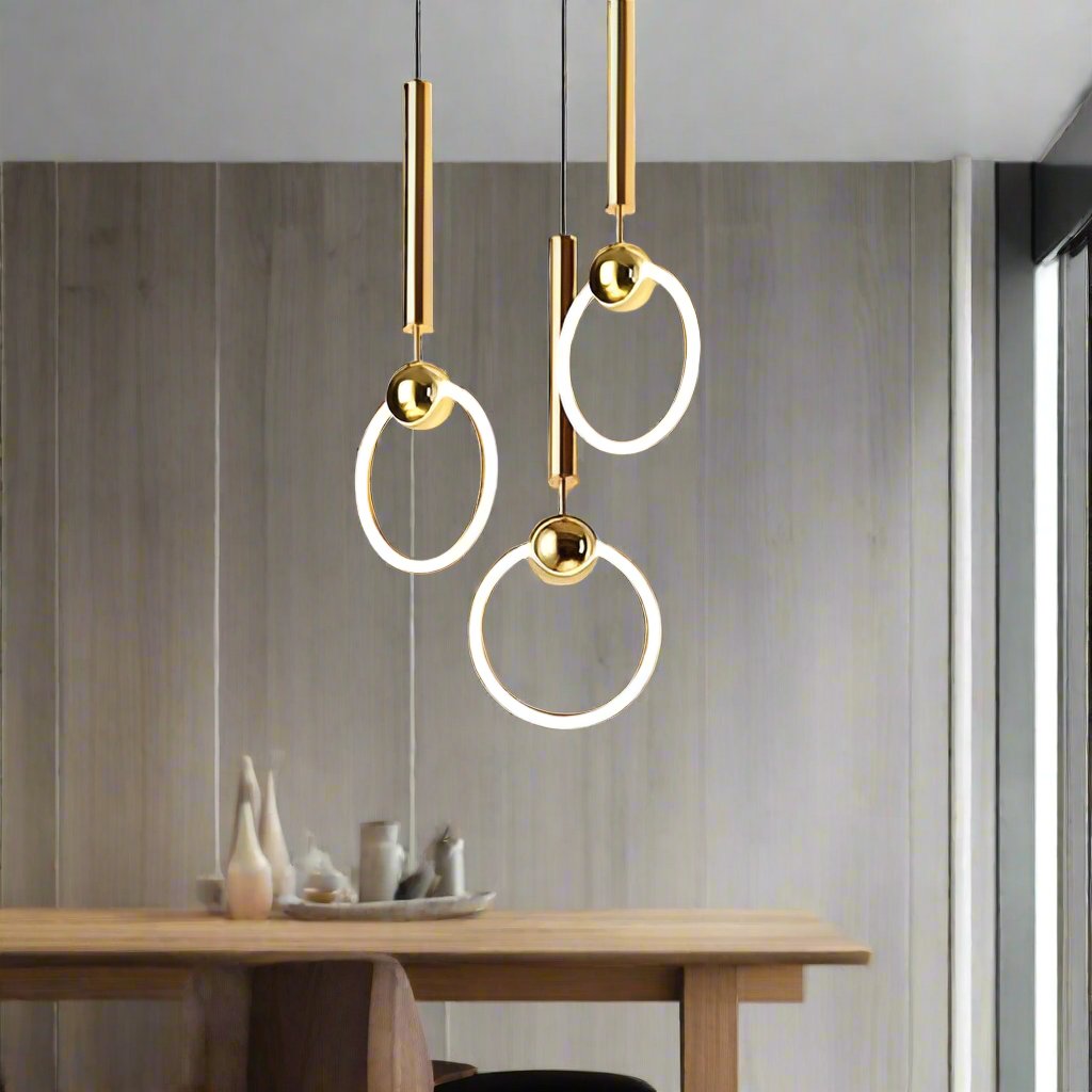 Modern Gold Finished LED Ring Pendant Light