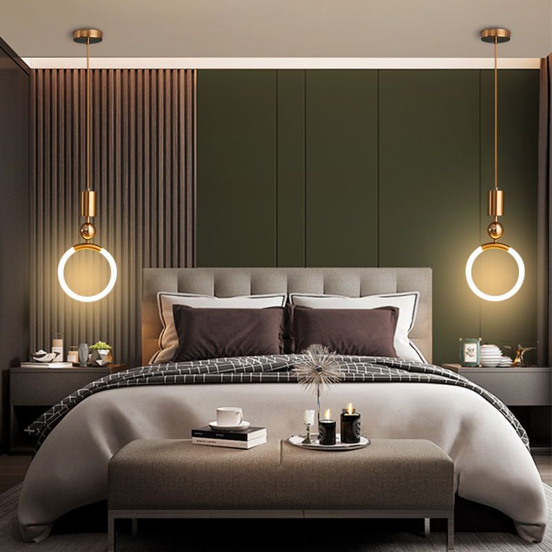 Modern Gold Finished LED Ring Pendant Light
