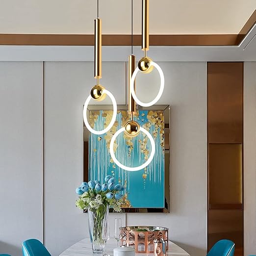 Modern Gold Finished LED Ring Pendant Light