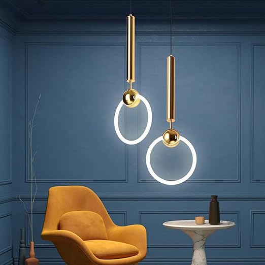 Modern Gold Finished LED Ring Pendant Light