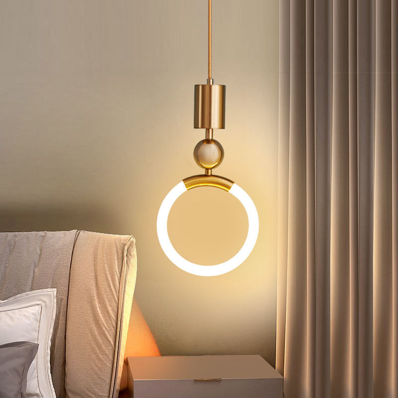 Modern Gold Finished LED Ring Pendant Light
