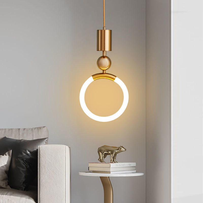 Modern Gold Finished LED Ring Pendant Light