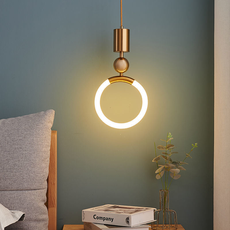 Modern Gold Finished LED Ring Pendant Light