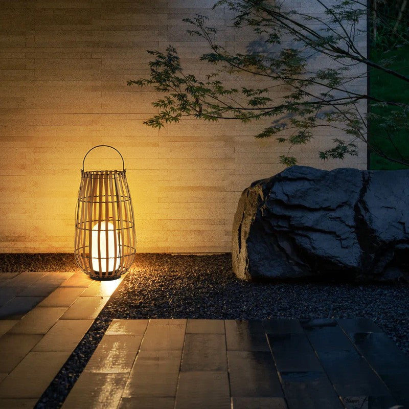 Solar Rattan Outdoor Lantern Light