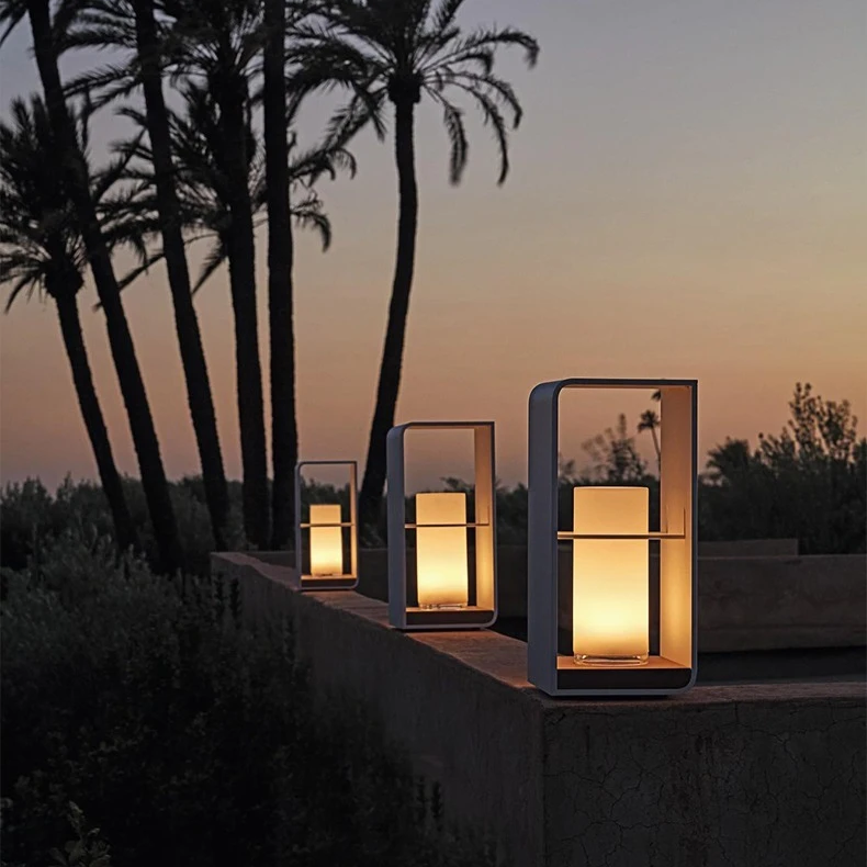 Rectangular Solar LED Patio Lantern Lights