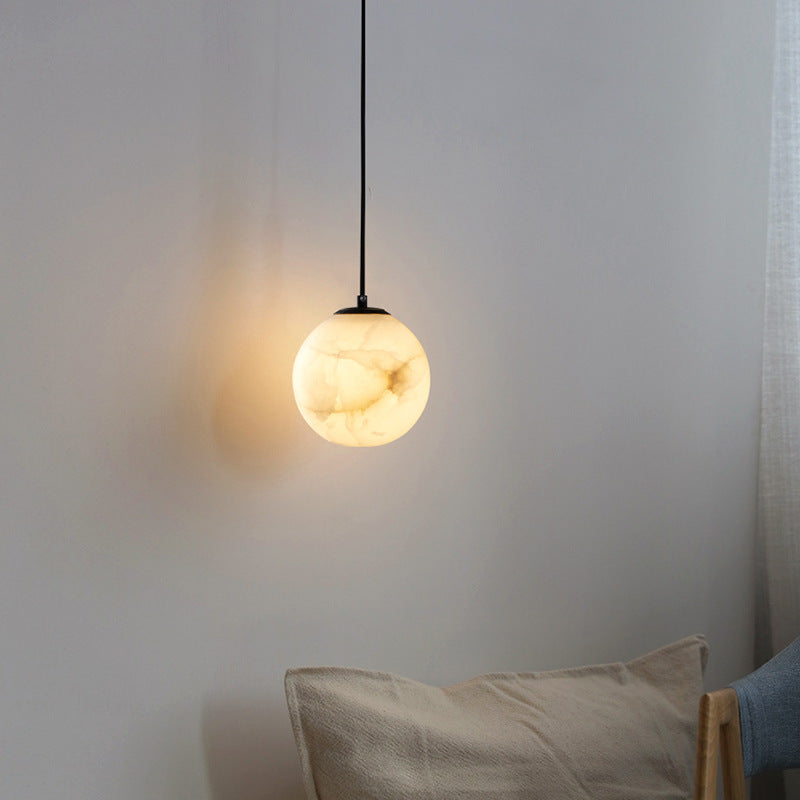 Modern Alabaster Globe Pendant Light