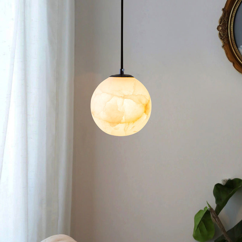 Modern Alabaster Globe Pendant Light